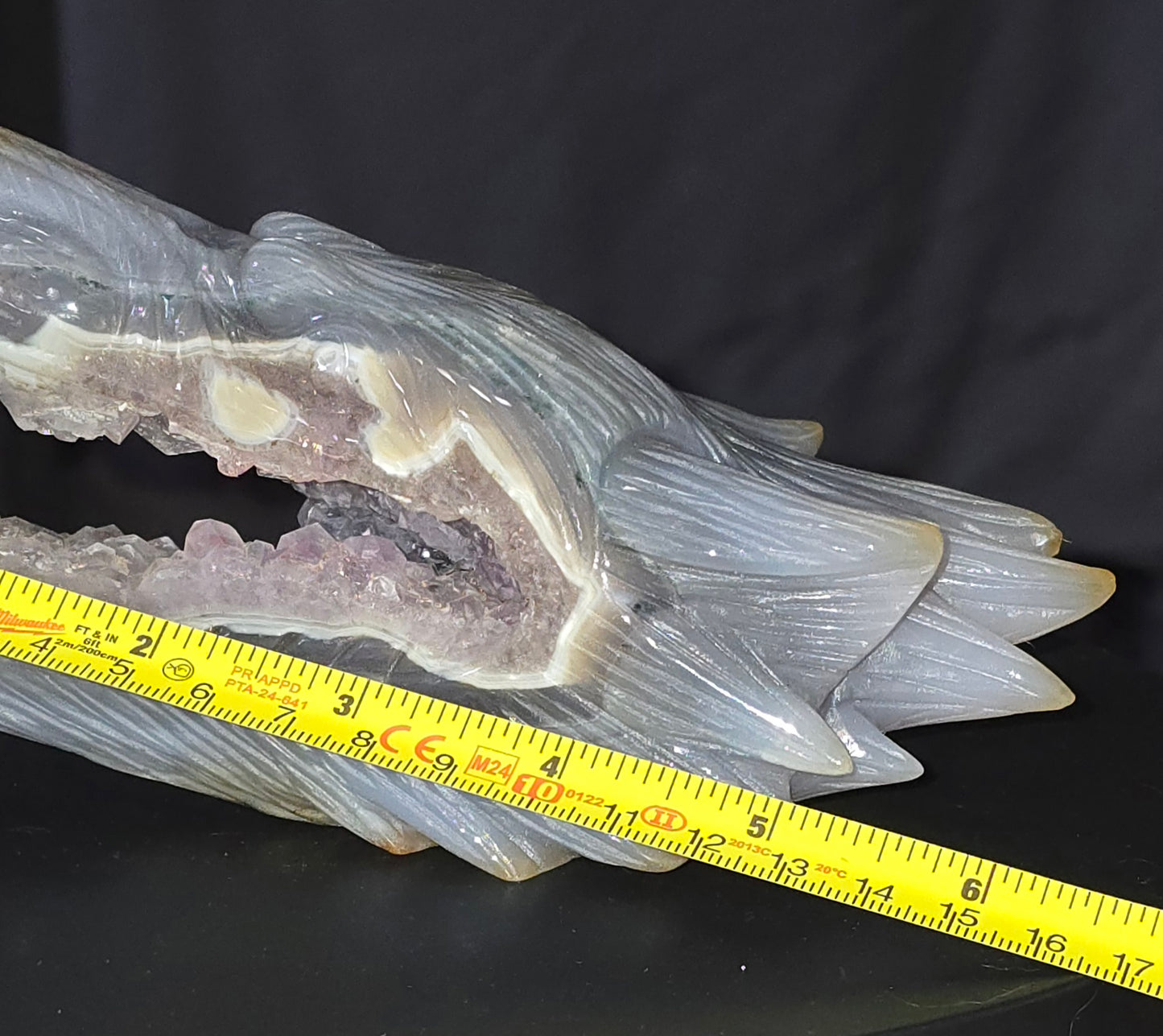 S0389 Amethyst & Agate Wolf Head