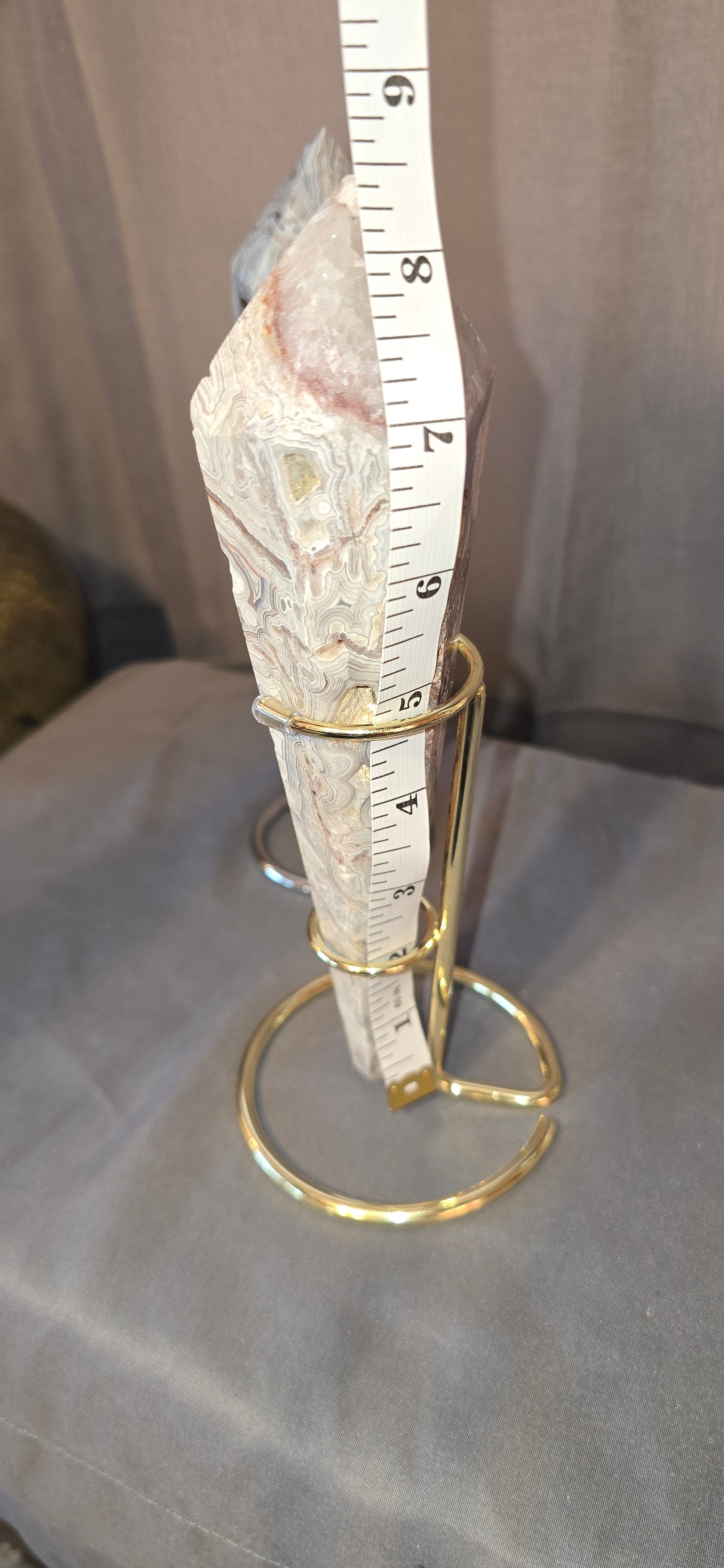 White Mexican Crazy Lace Wand & Stand