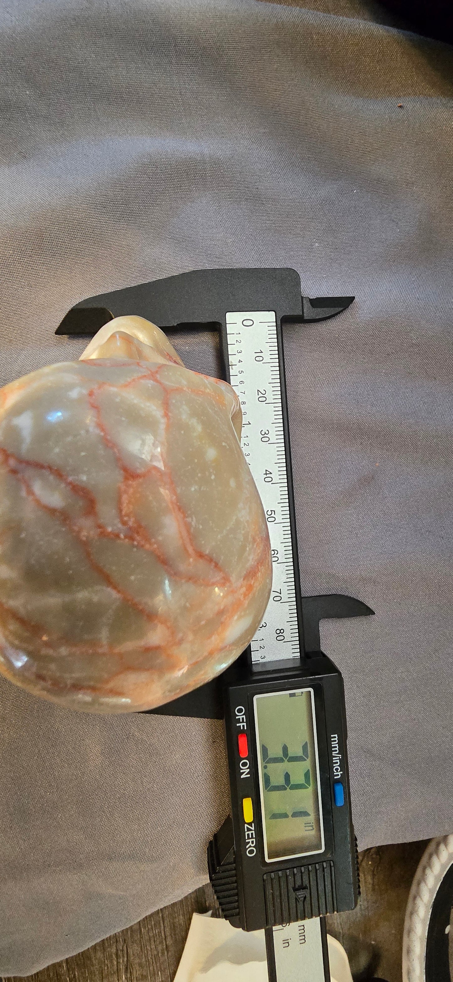 Red Vein Jasper Skull