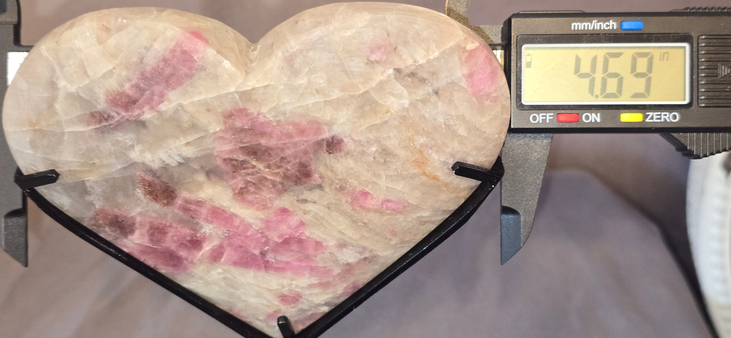 Pink Tourmaline Heart & Stand