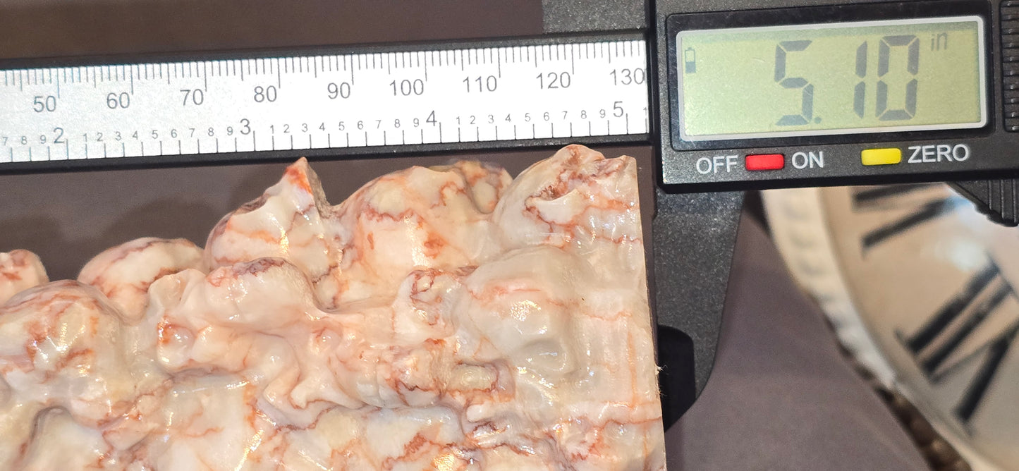 Red Vein Jasper Skull & Bone Tower