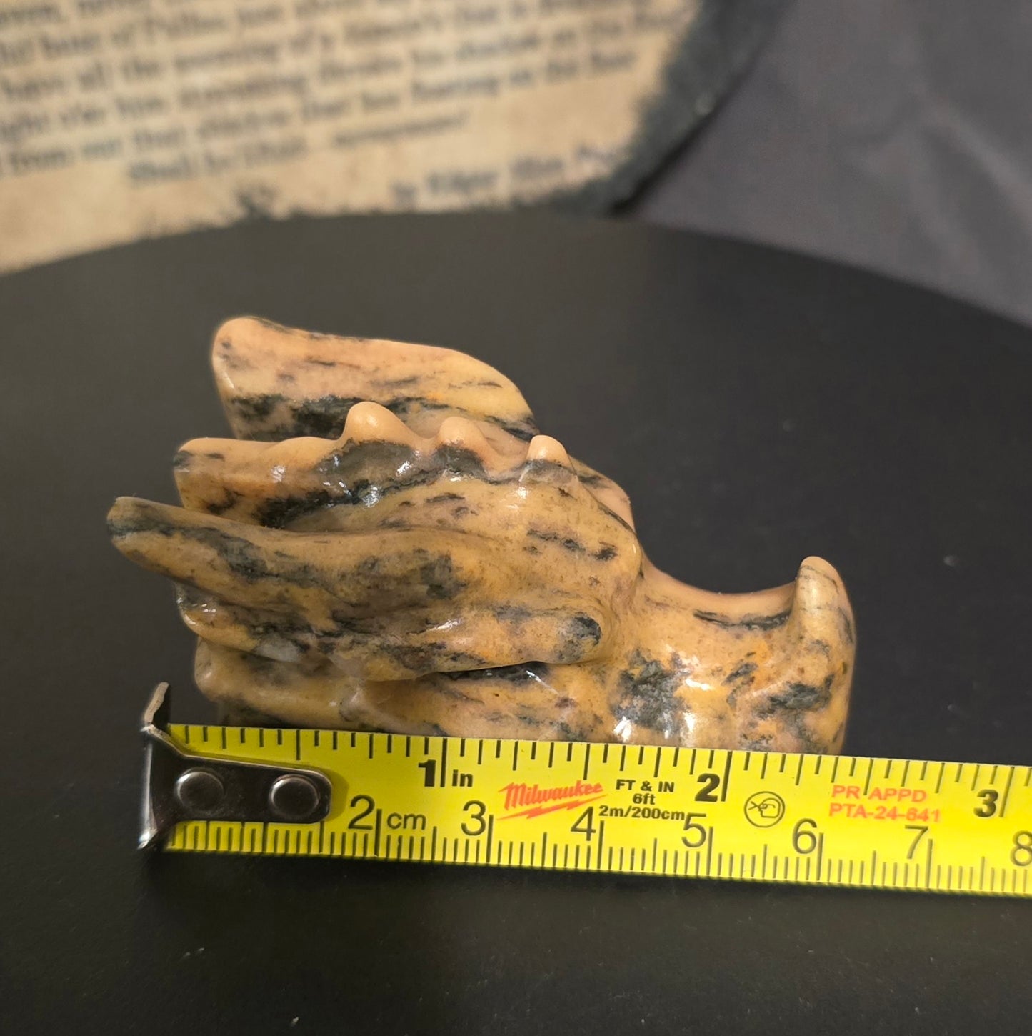 S0226 Tiger Skin Jasper Dragon Head