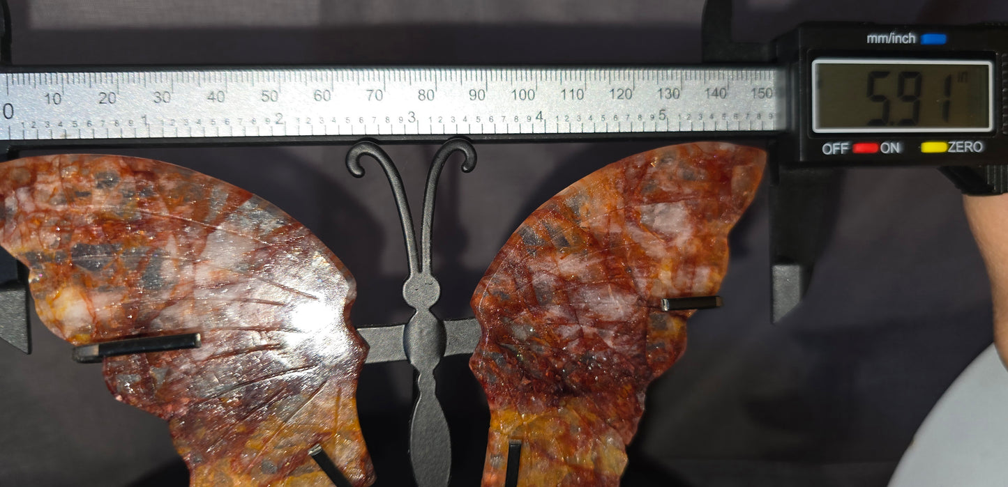 Fire Quartz Butterfly