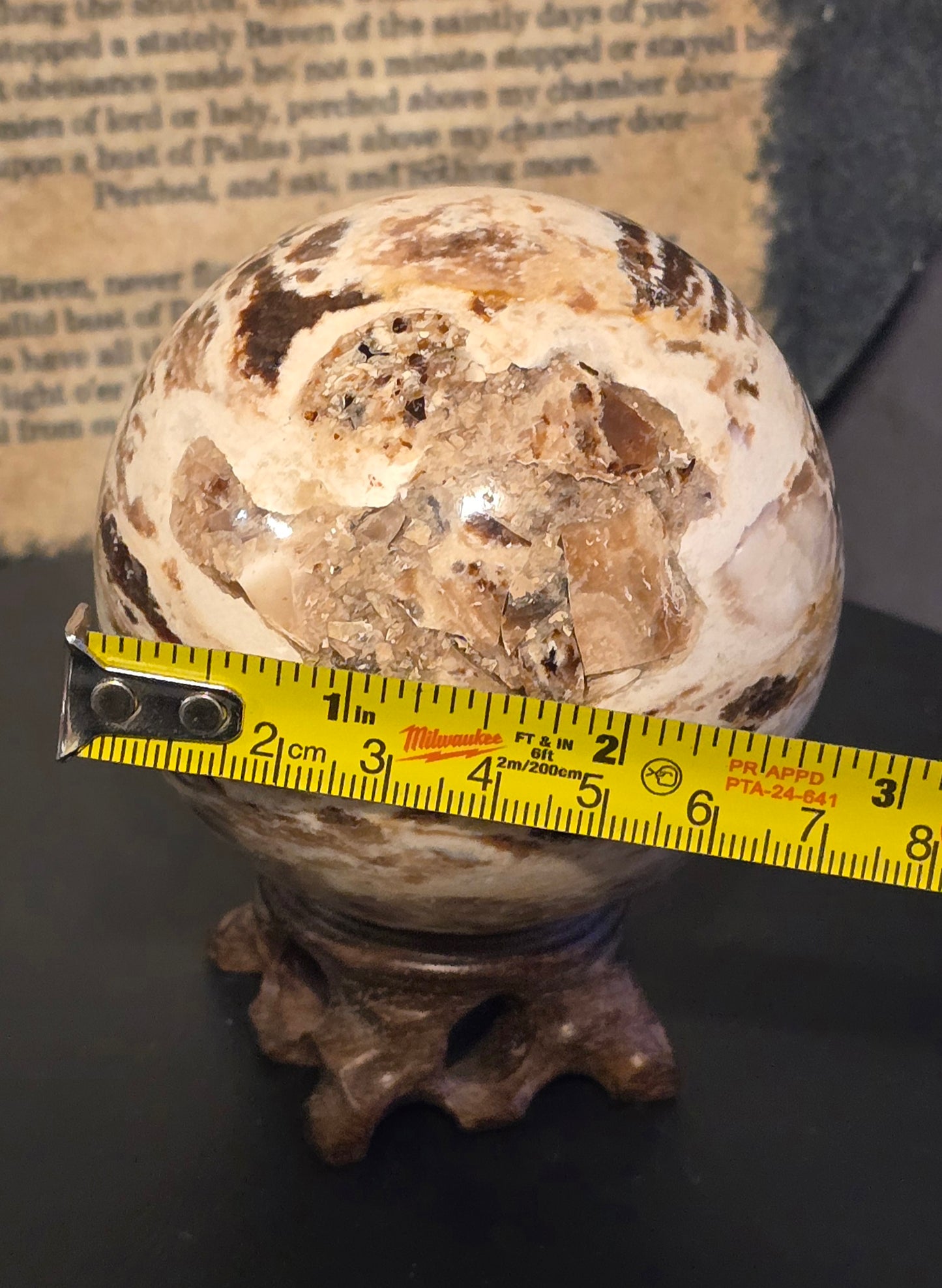 S0221 Chocolate Calcite Sphere