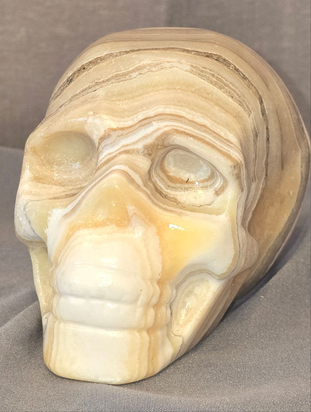 Zebra Calcite Skull