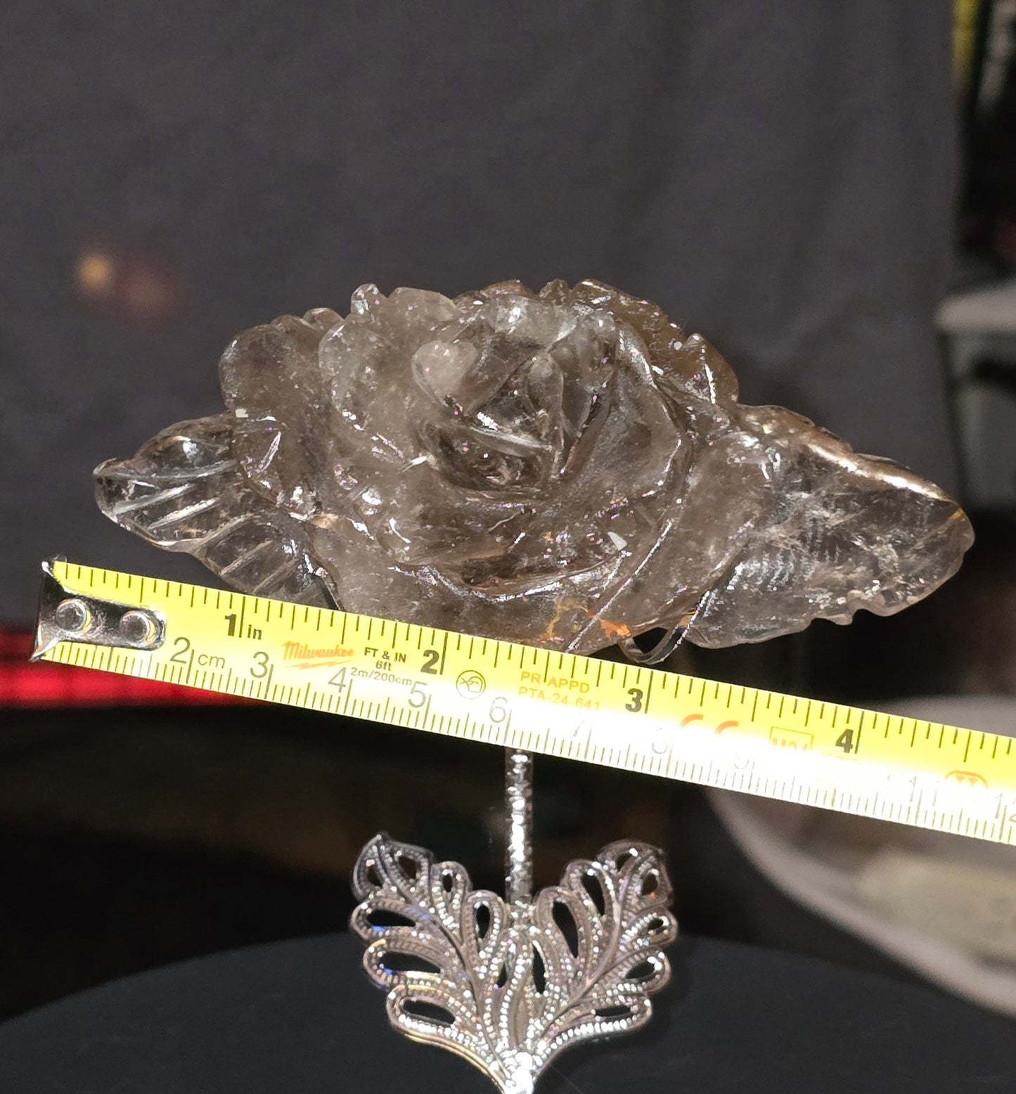 S0399 Smokey Quartz Rose