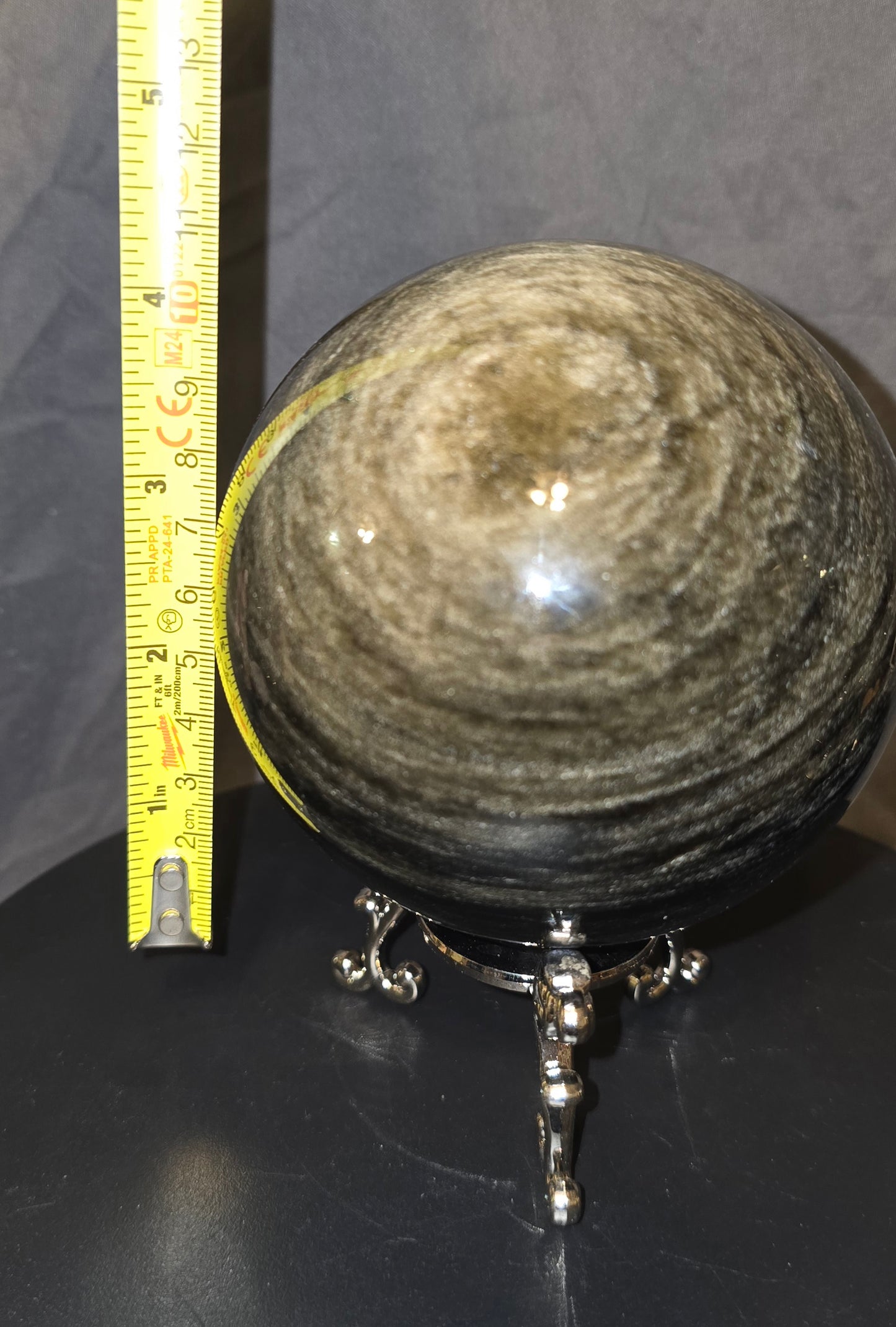 S0076 Gold Obsidian Sphere