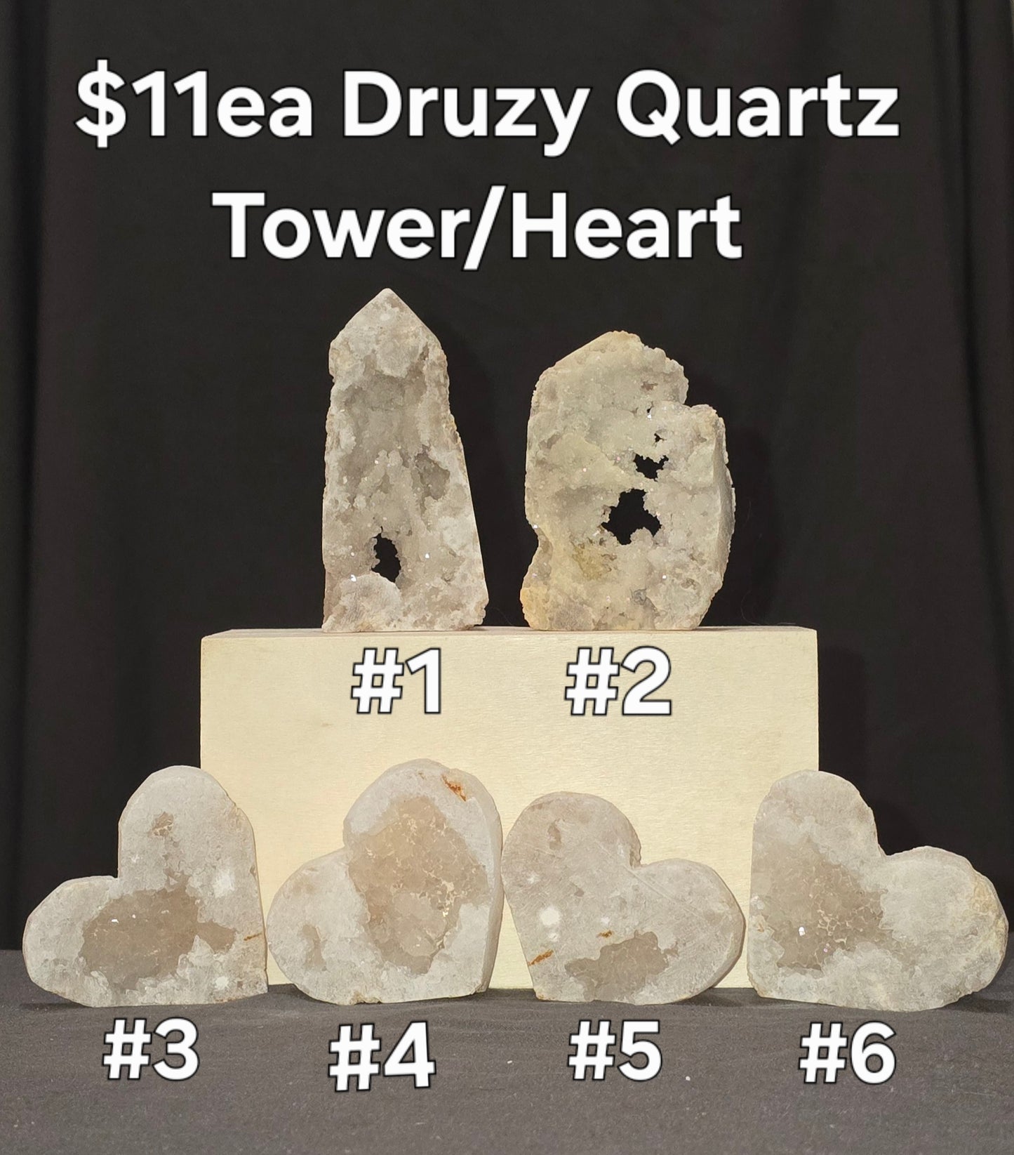 S0434 Druzy Quartz Tower/Heart