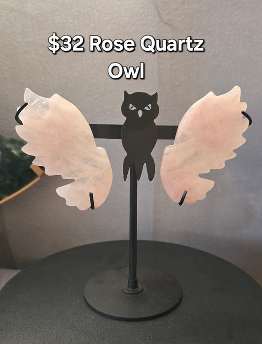 Rose Quartz Owl
