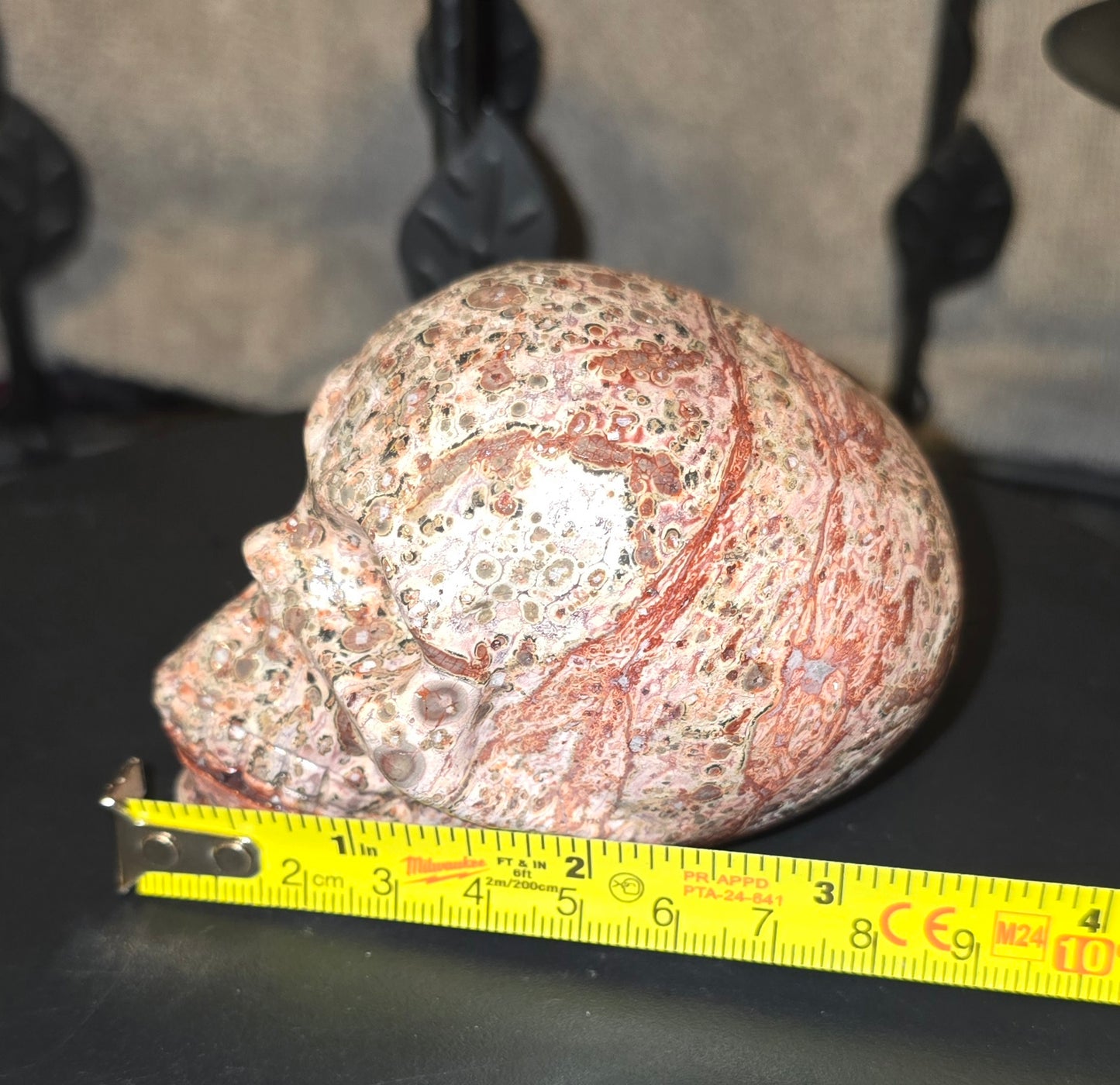 S0068 Leopard Skin Jasper Skull
