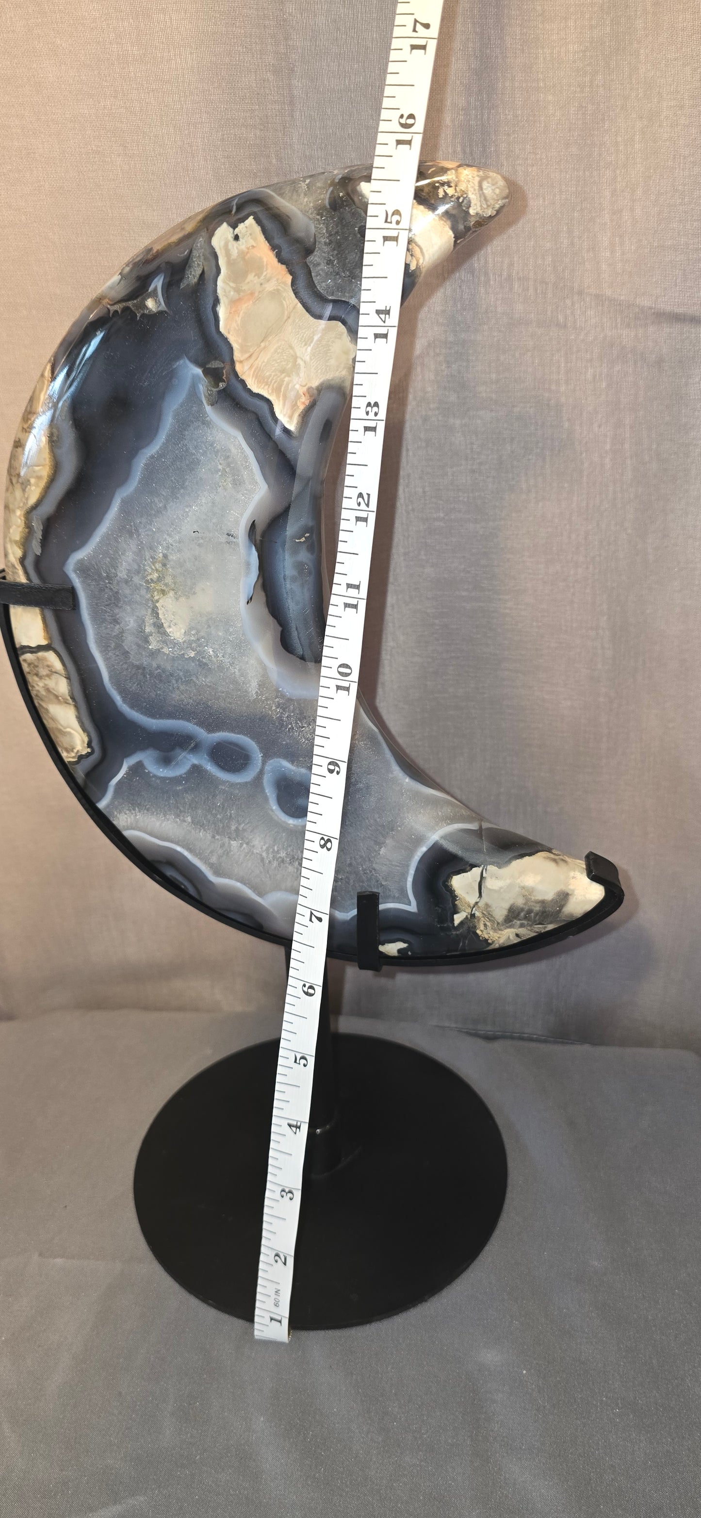 Volcanic Agate Moon & Stand