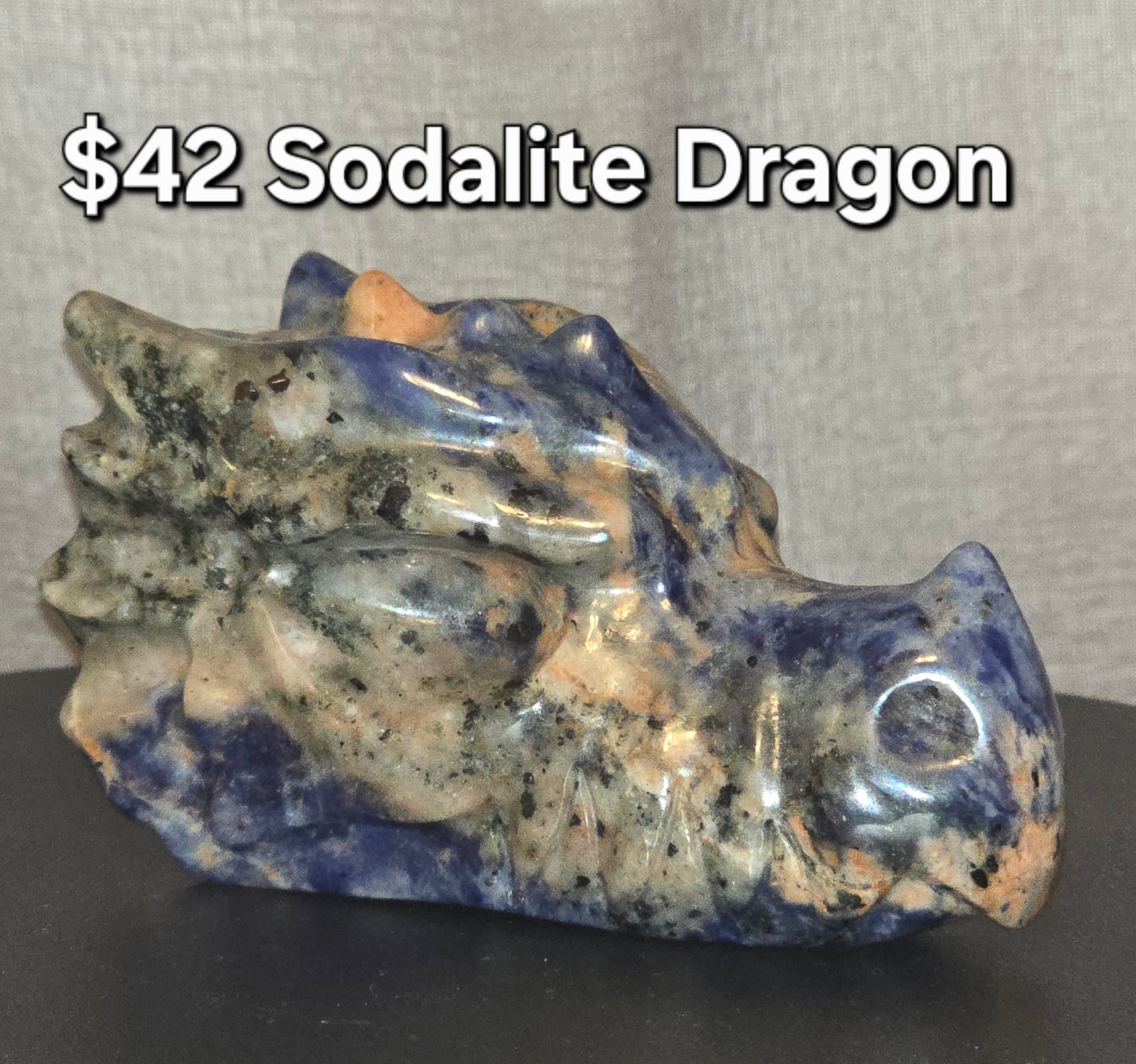 Sodalite Dragon Head