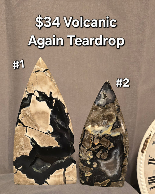 Volcanic Agate Teardrop Freeform