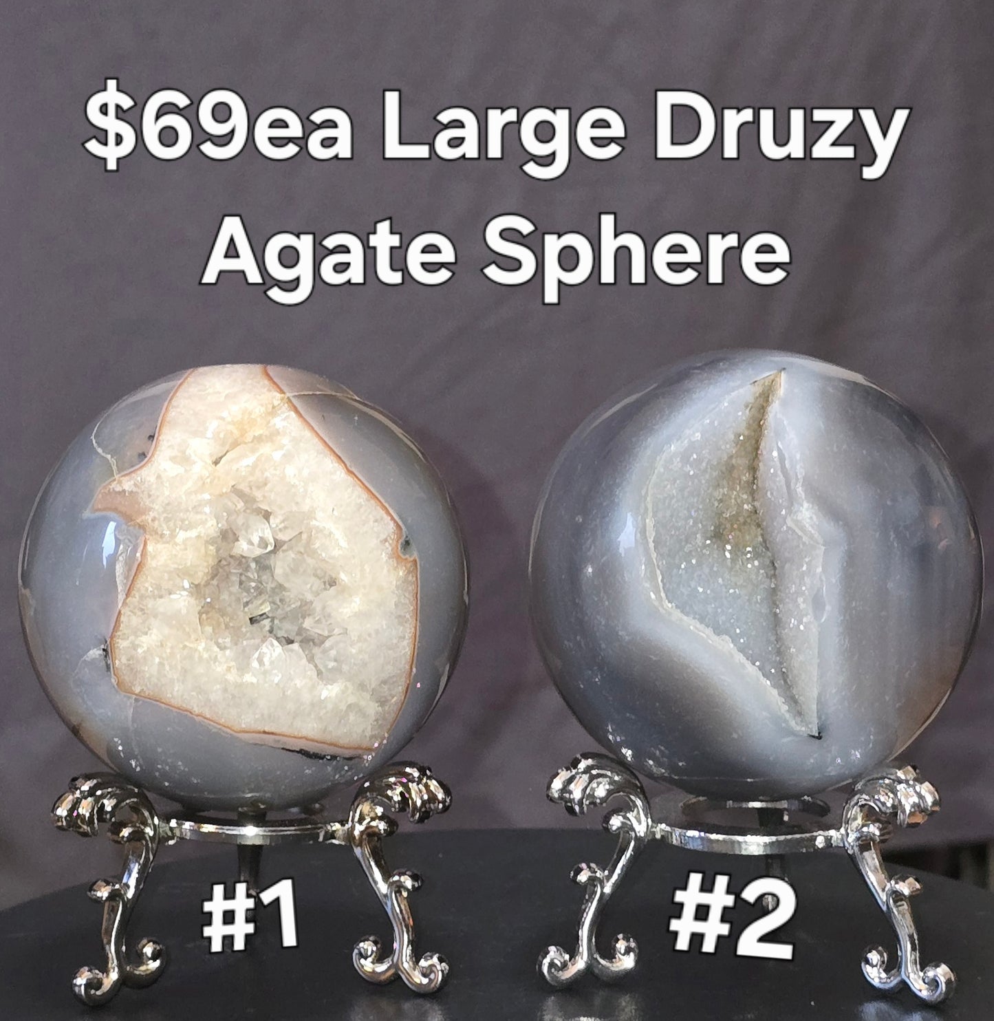 S0398 Druzy Agate Sphere