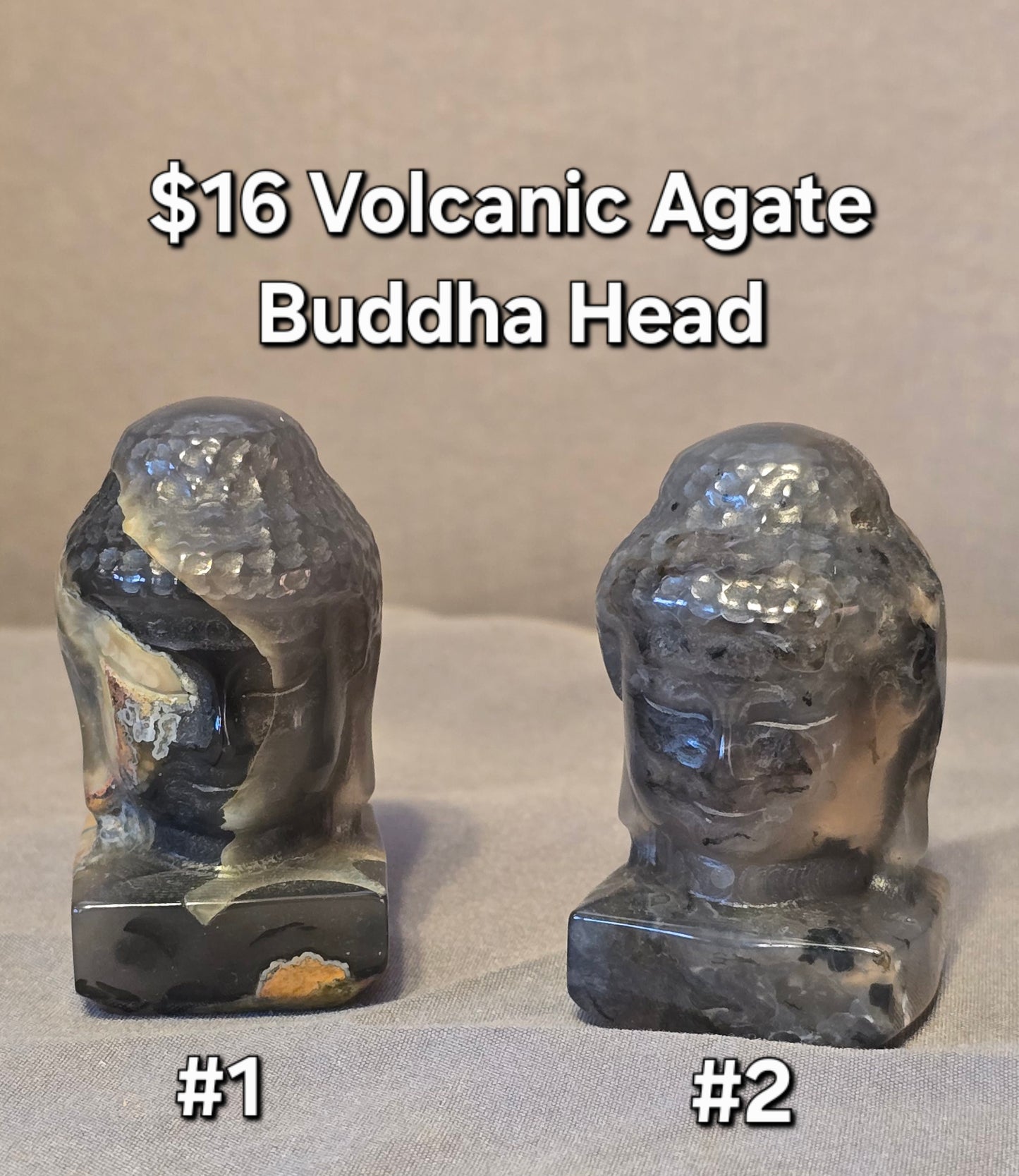 Volcanic Agate Buddha Head