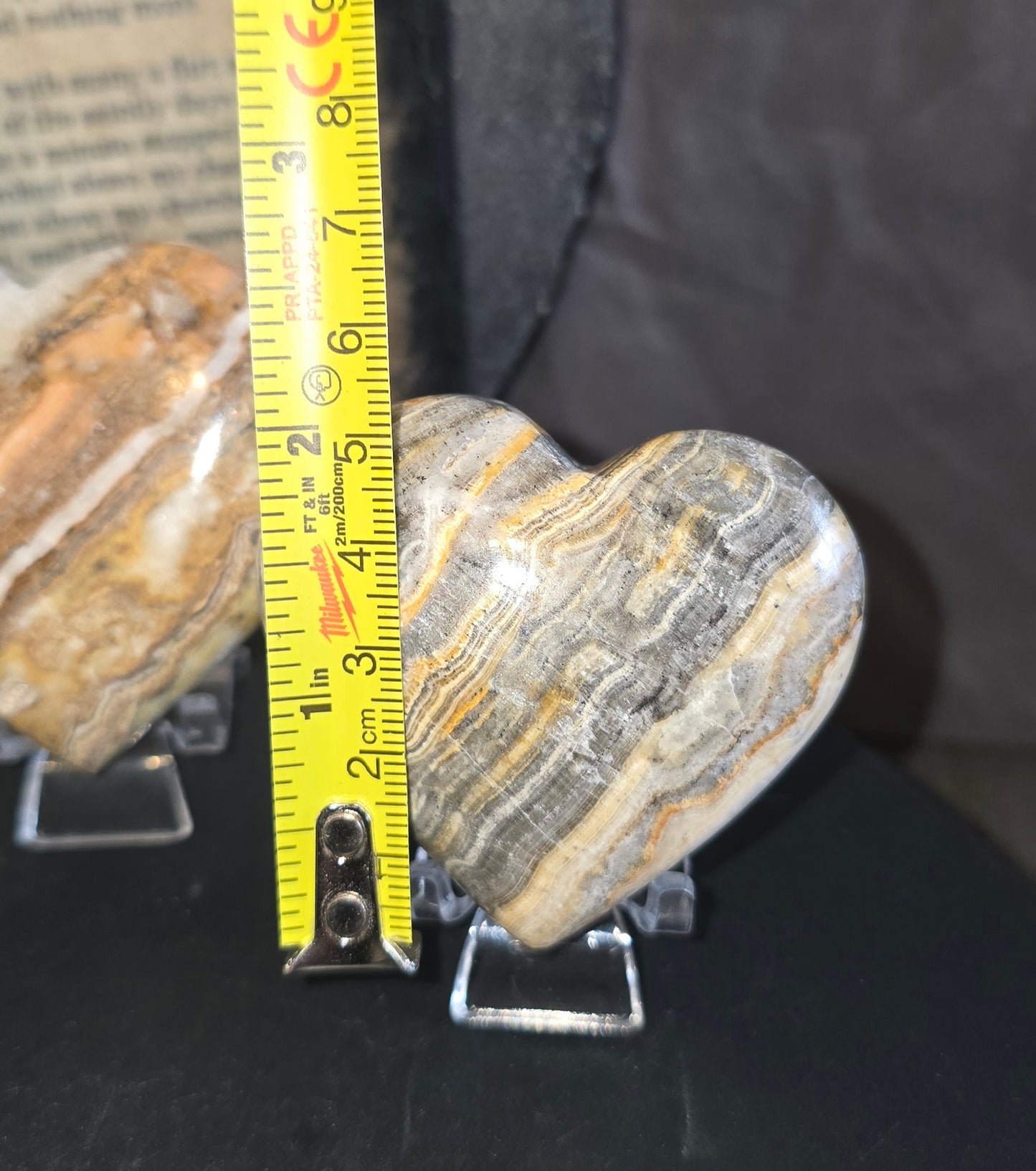S0709 Bumblebee Calcite Heart