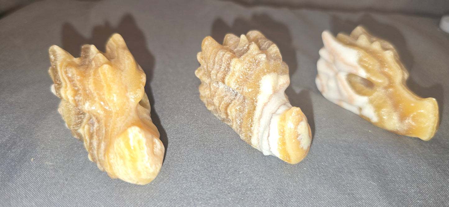 Honey Calcite Dragon Head