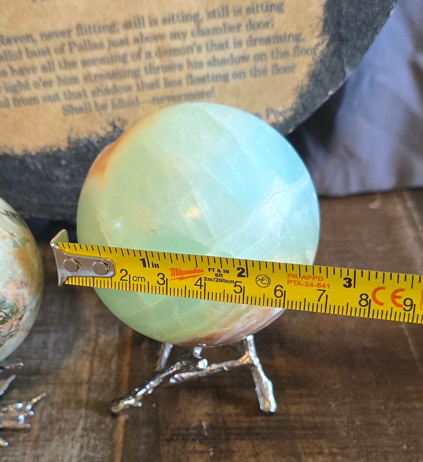 S0131 Aqua Caribbean Calcite Sphere