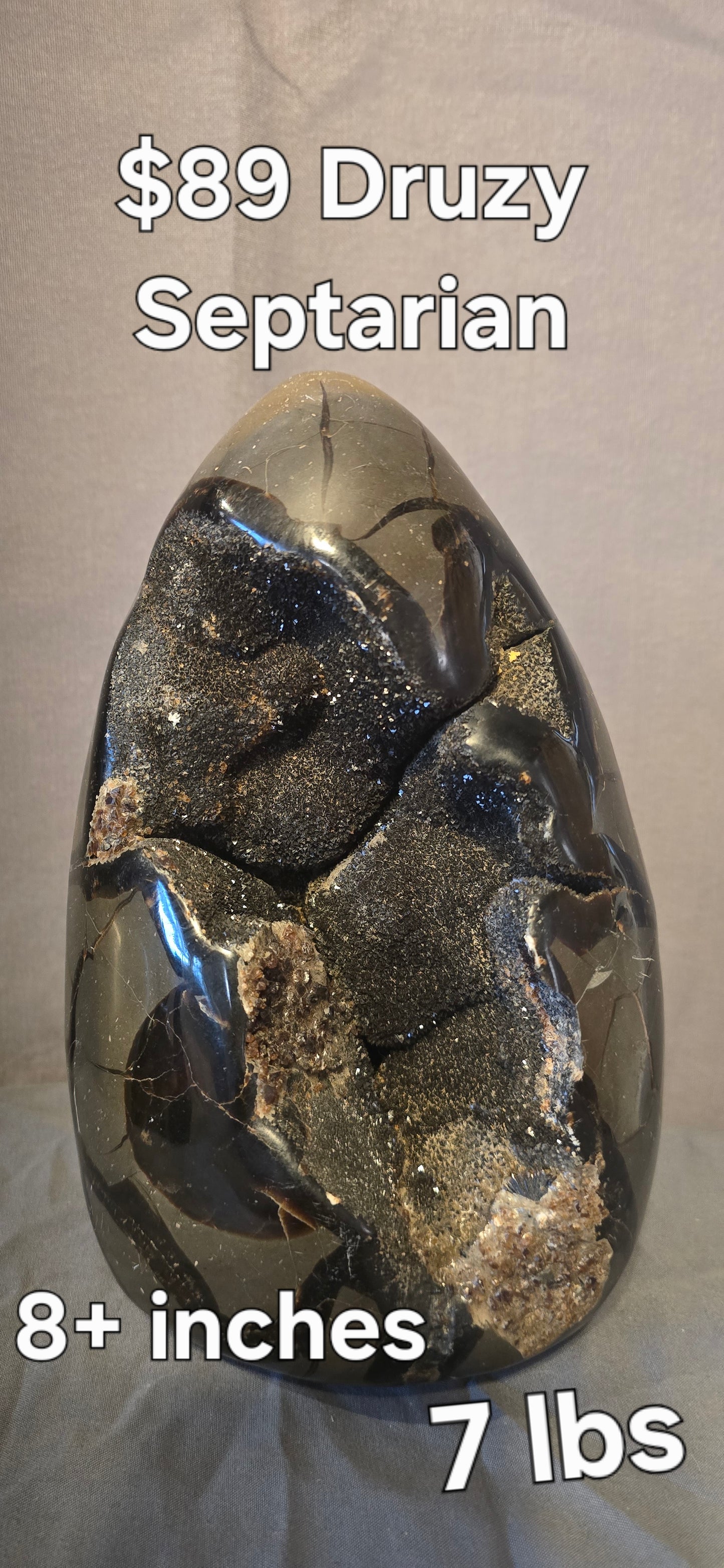 S0381 Septarian Druzy Egg