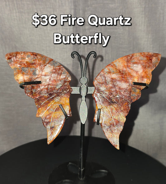 Fire Quartz Butterfly