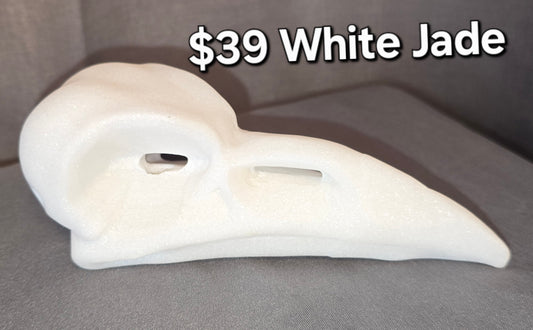 White Jade Raven Skull