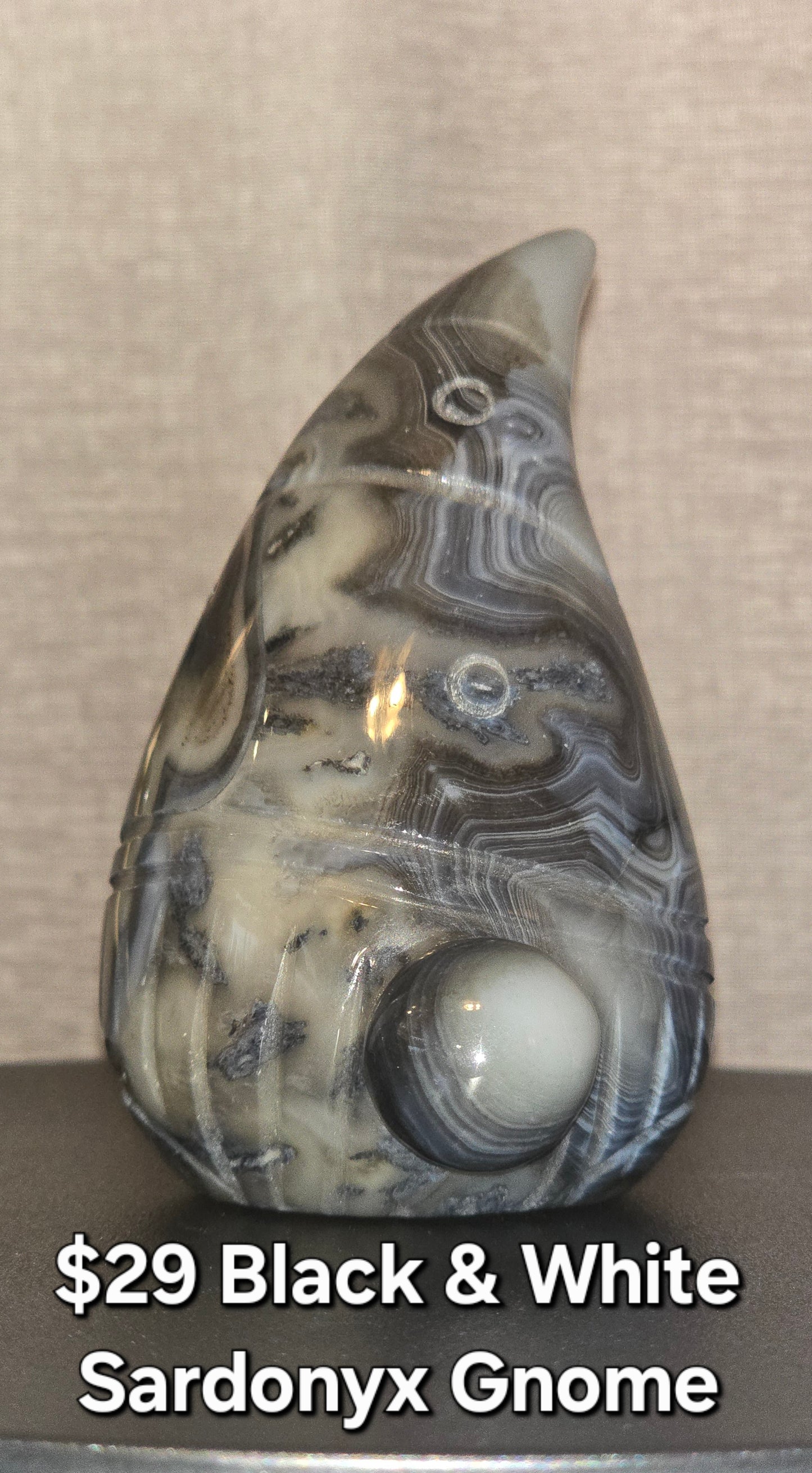 Black & White Sardonyx Gnome