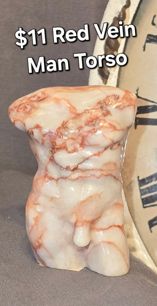 Red Vein Jasper Man Torso