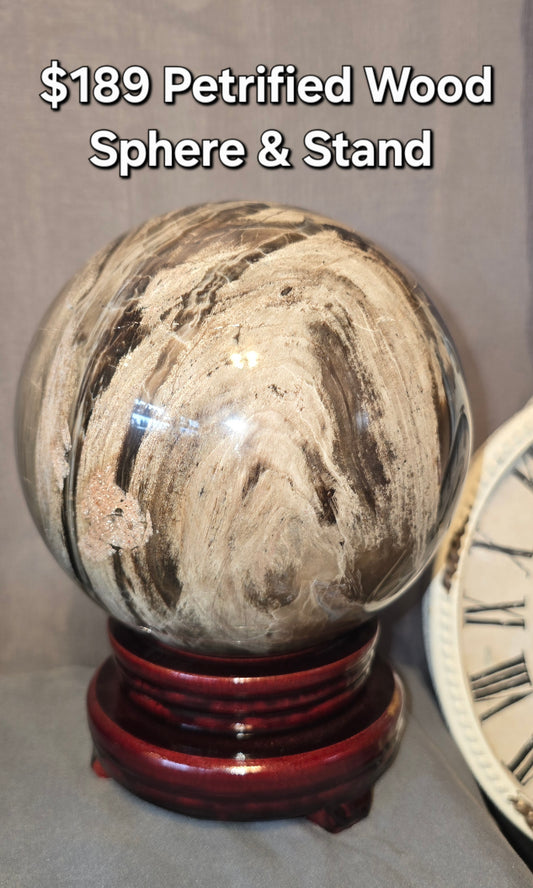 Petrified Wood Sphere & Stand