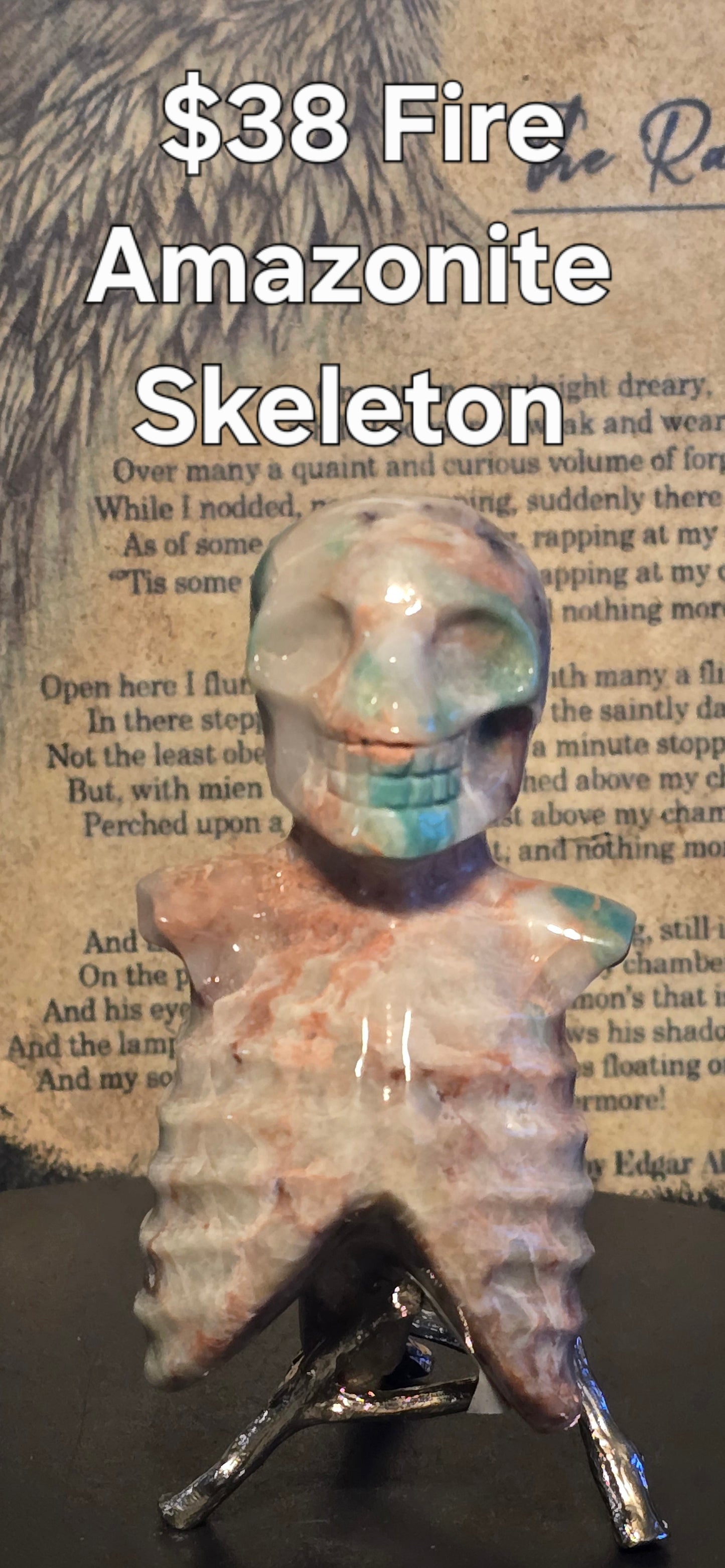 S0152 Fire Amazonite Skeleton