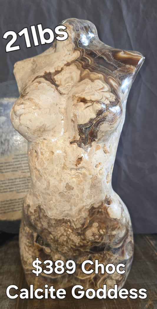 S0207 Choc Calcite Goddess