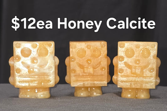 S0454 Honey Calcite Sponge Bob