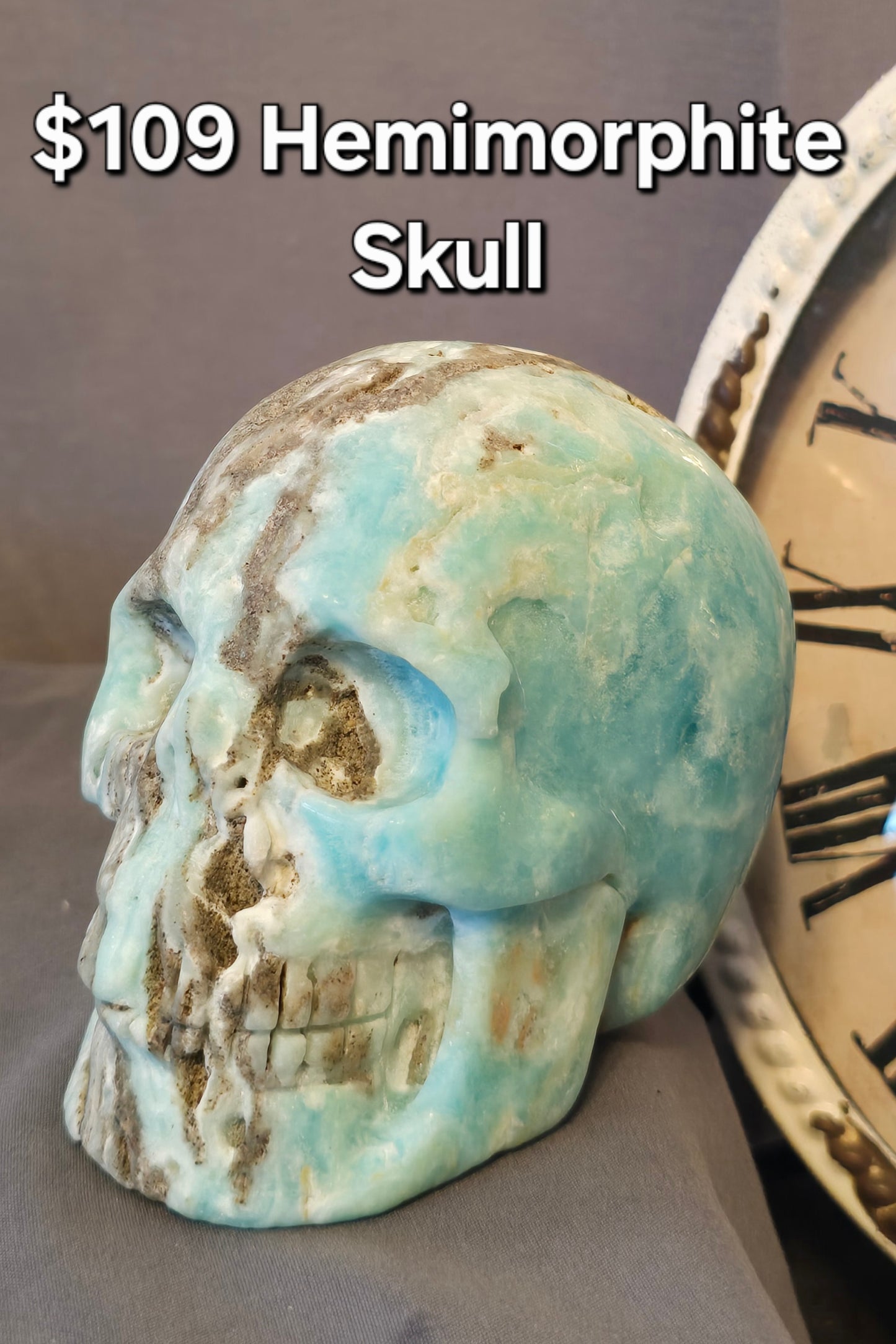 Hemimorphite Skull