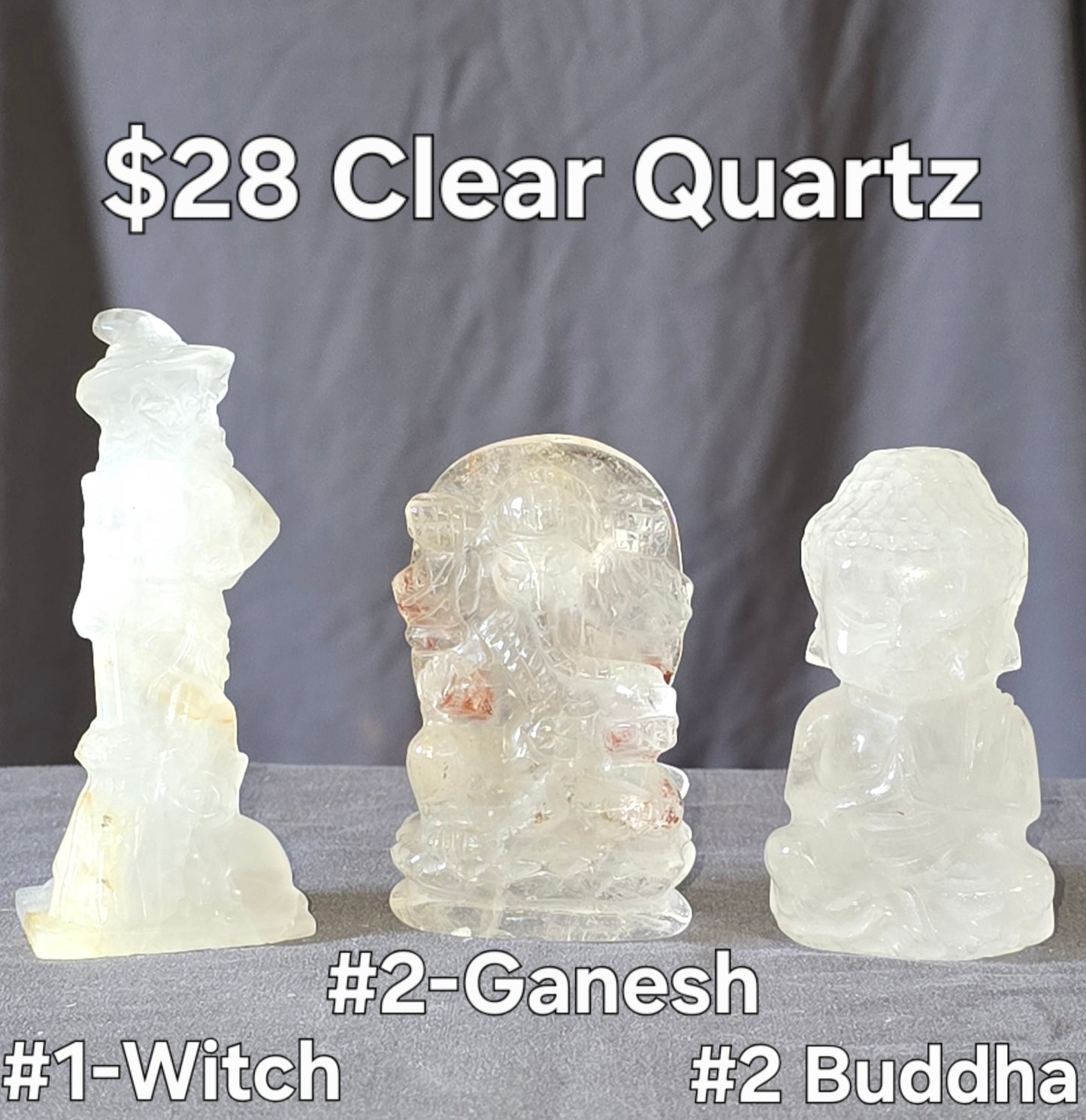 S0428 Clear Quartz Carvings