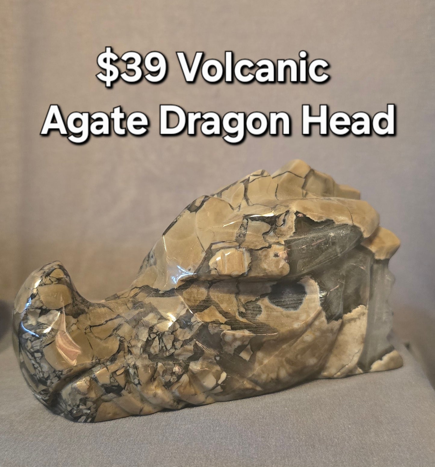 Volcanic Agate Dragon Head