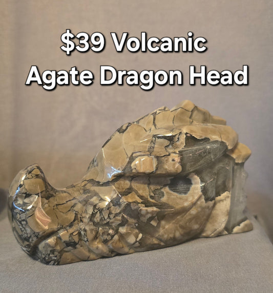 Volcanic Agate Dragon Head