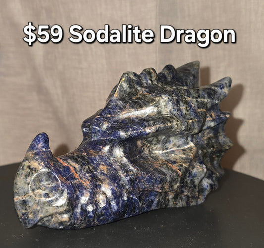 Sodalite Dragon Head