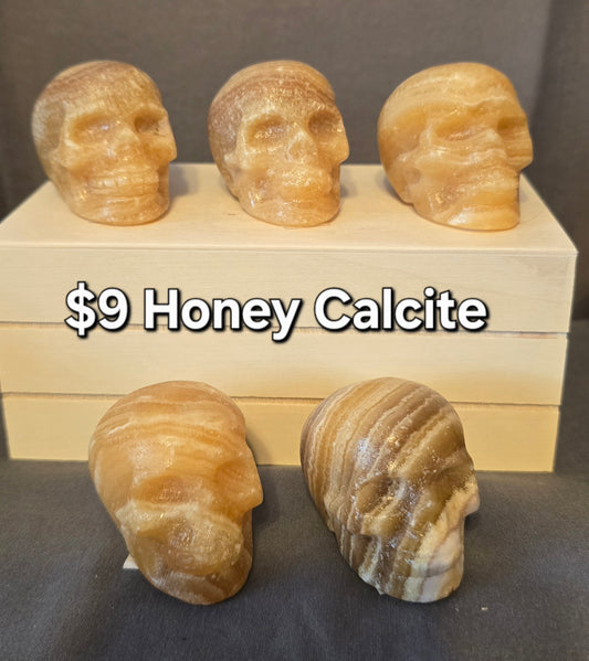 Honey Calcite Skull