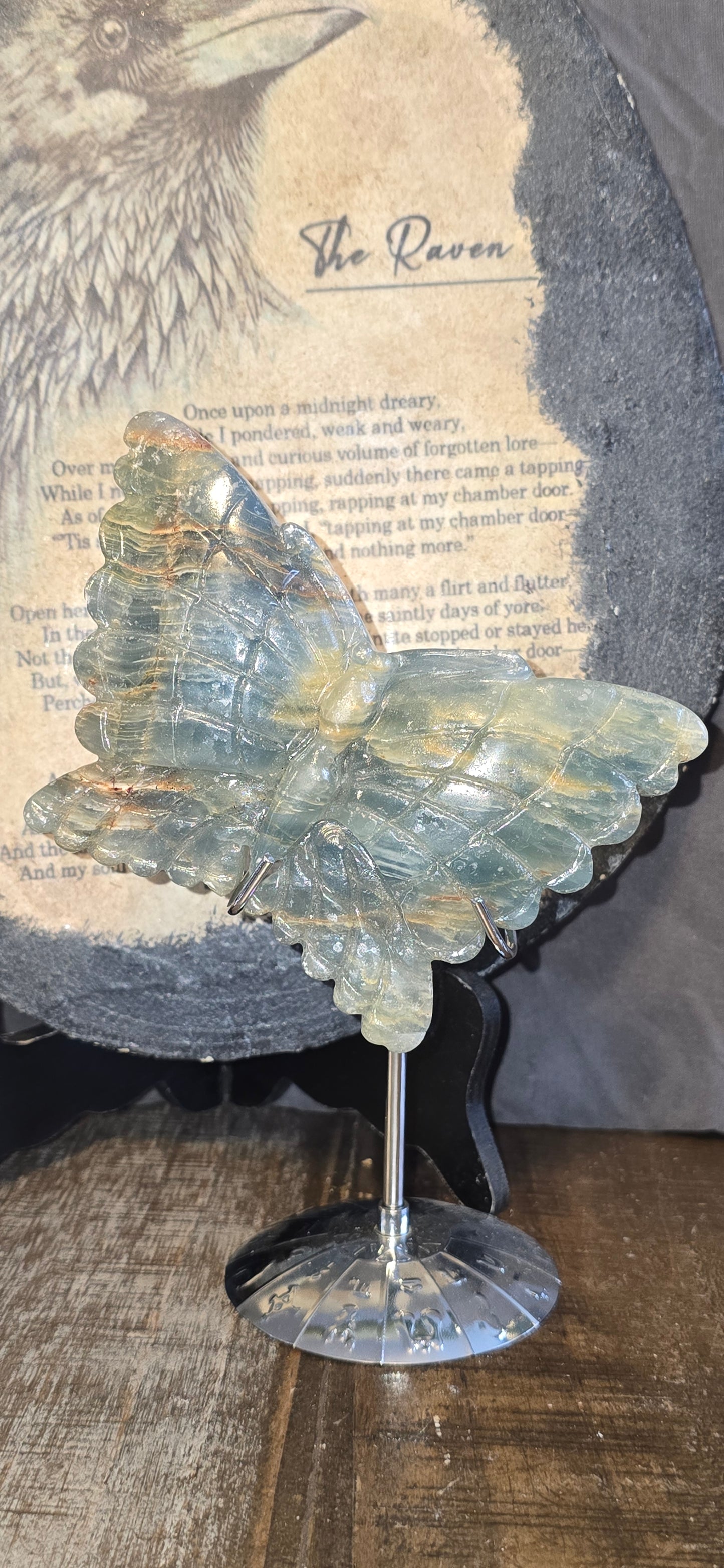 S0199 Blue Onyx Butterfly & Stand