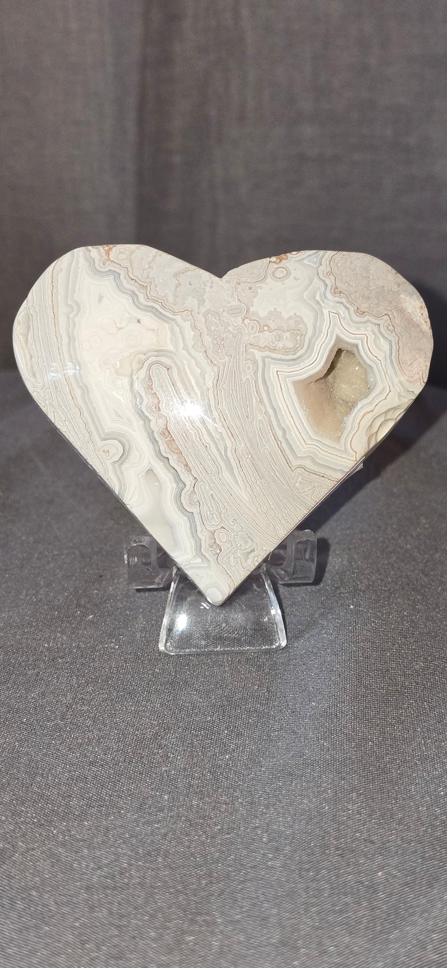 White Mexican Crazy Lace Heart