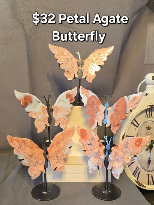 Petal Agate Butterfly