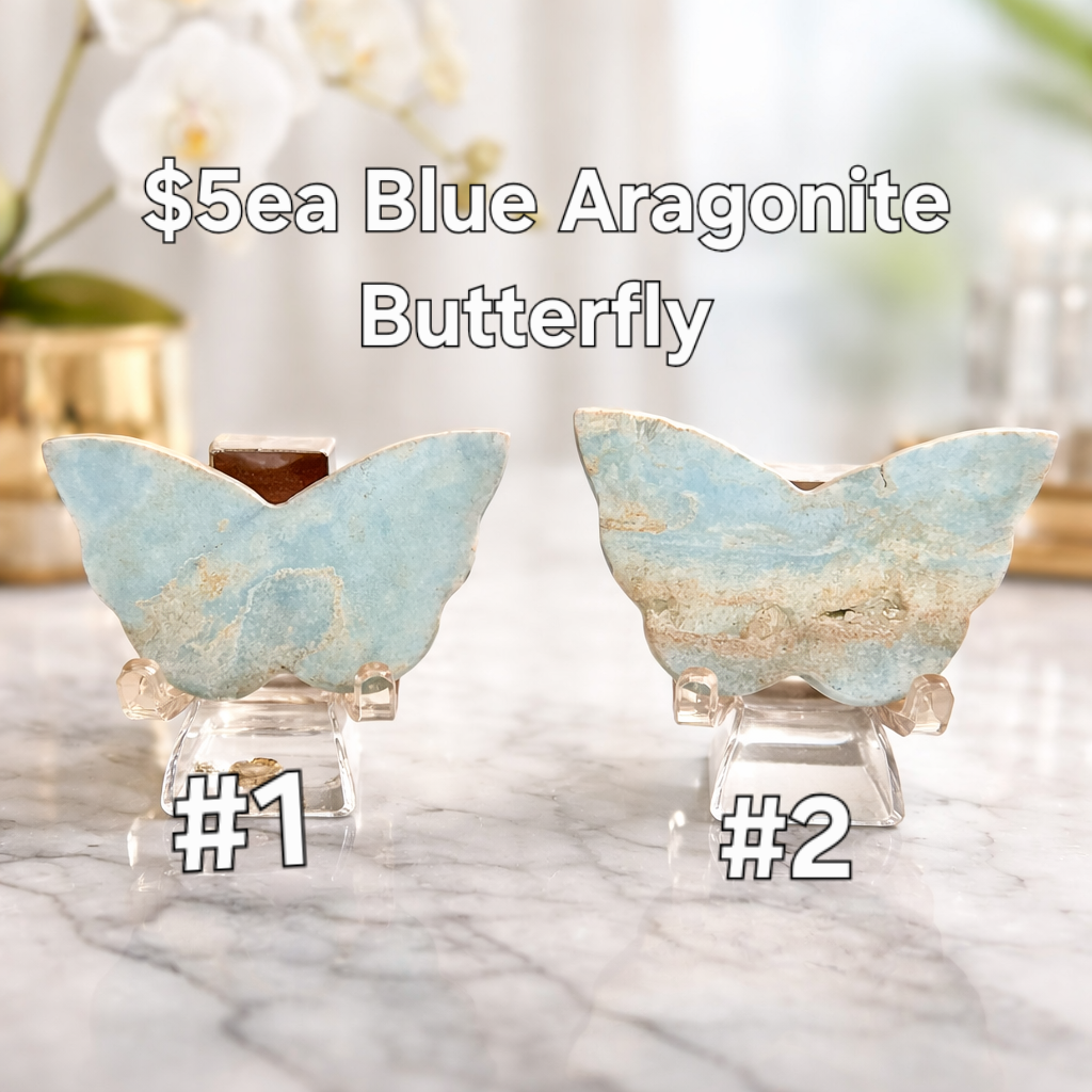 S0099 Blue Aragonite Butterfly
