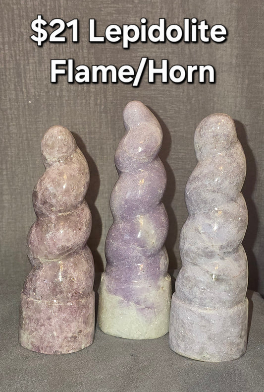 Lepidolite Horn/Flame
