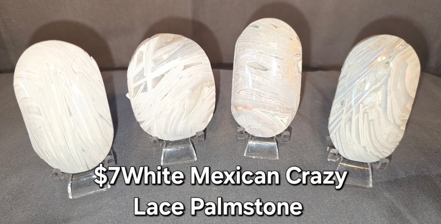 White Mexican Crazy Lace Palmstone