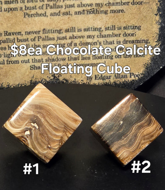 S0220 Chocolate Calcite Floating Cube