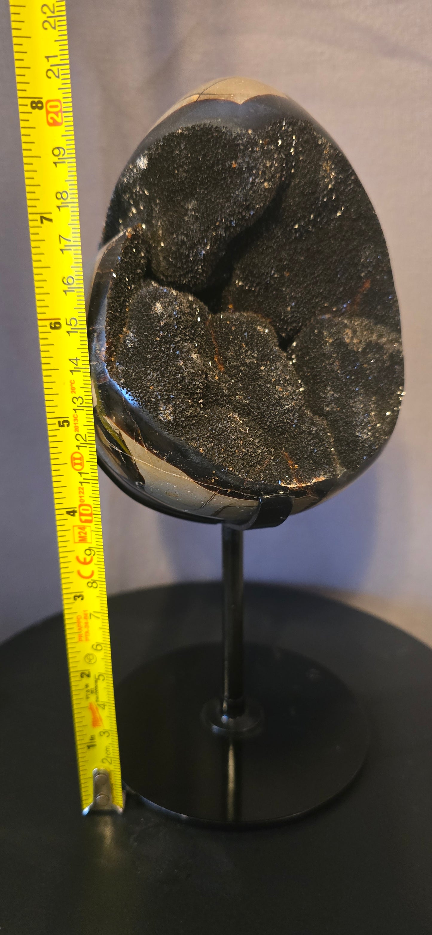 S0382 Druzy Septarian Egg & Stand