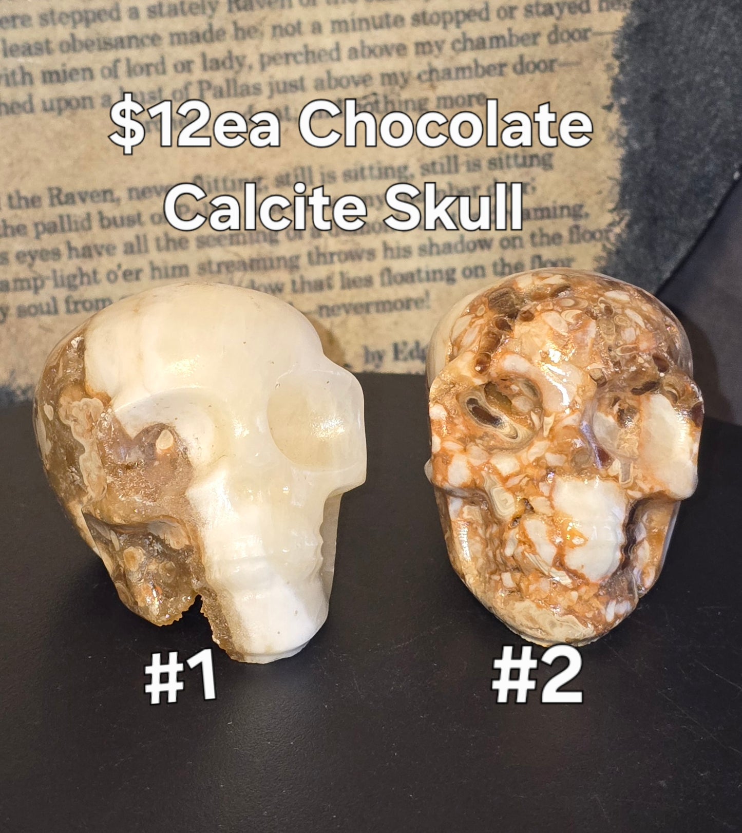 S0216 Chocolate Calcite Skull