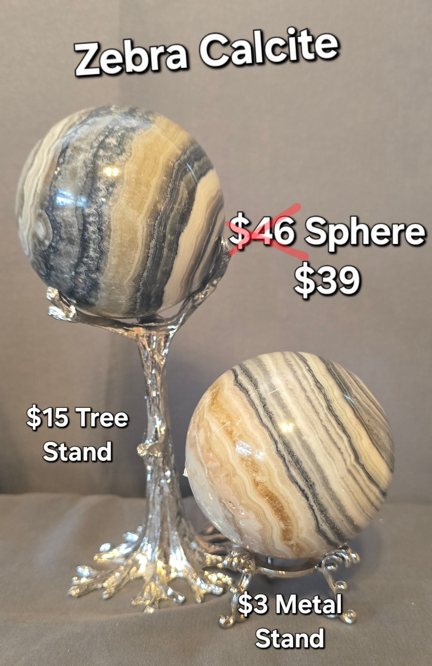 Zebra Calcite Sphere