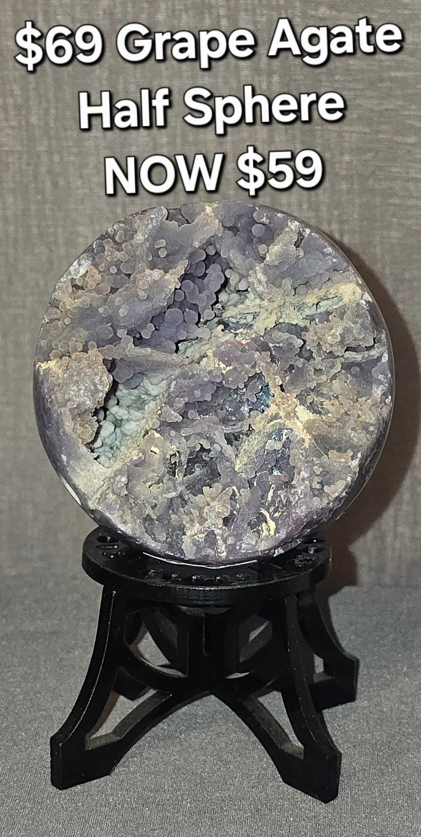 Grape Agate Half Sphere
