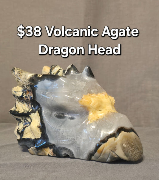 Volcanic Agate Dragon Head