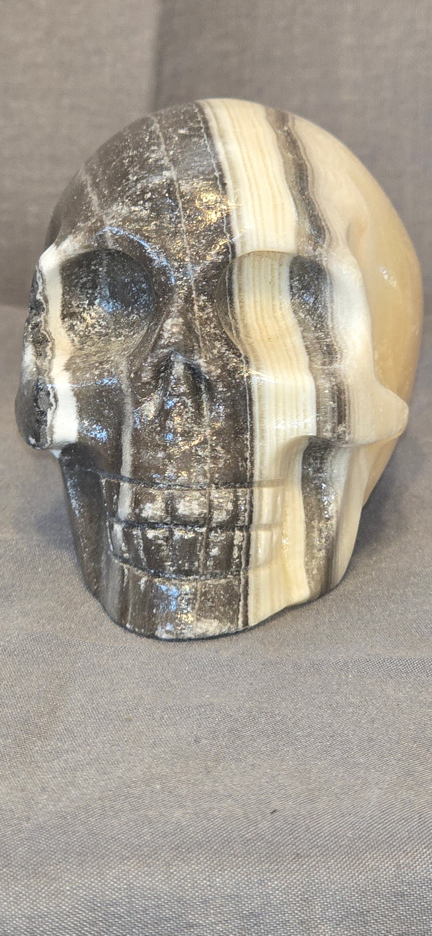 Zebra Calcite Skull
